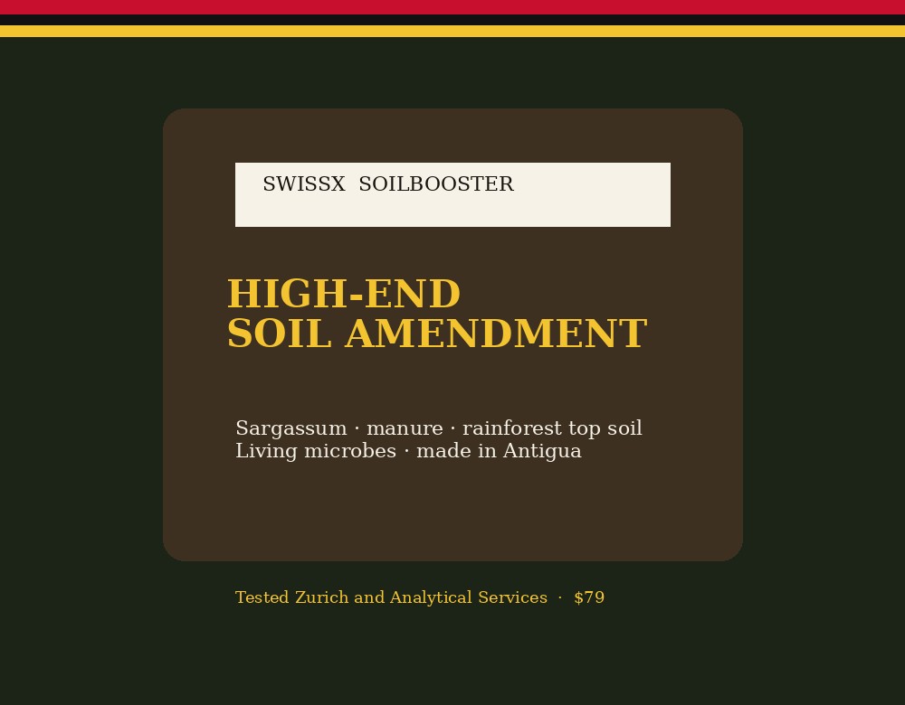 SwissX SoilBooster packaged soil amendment