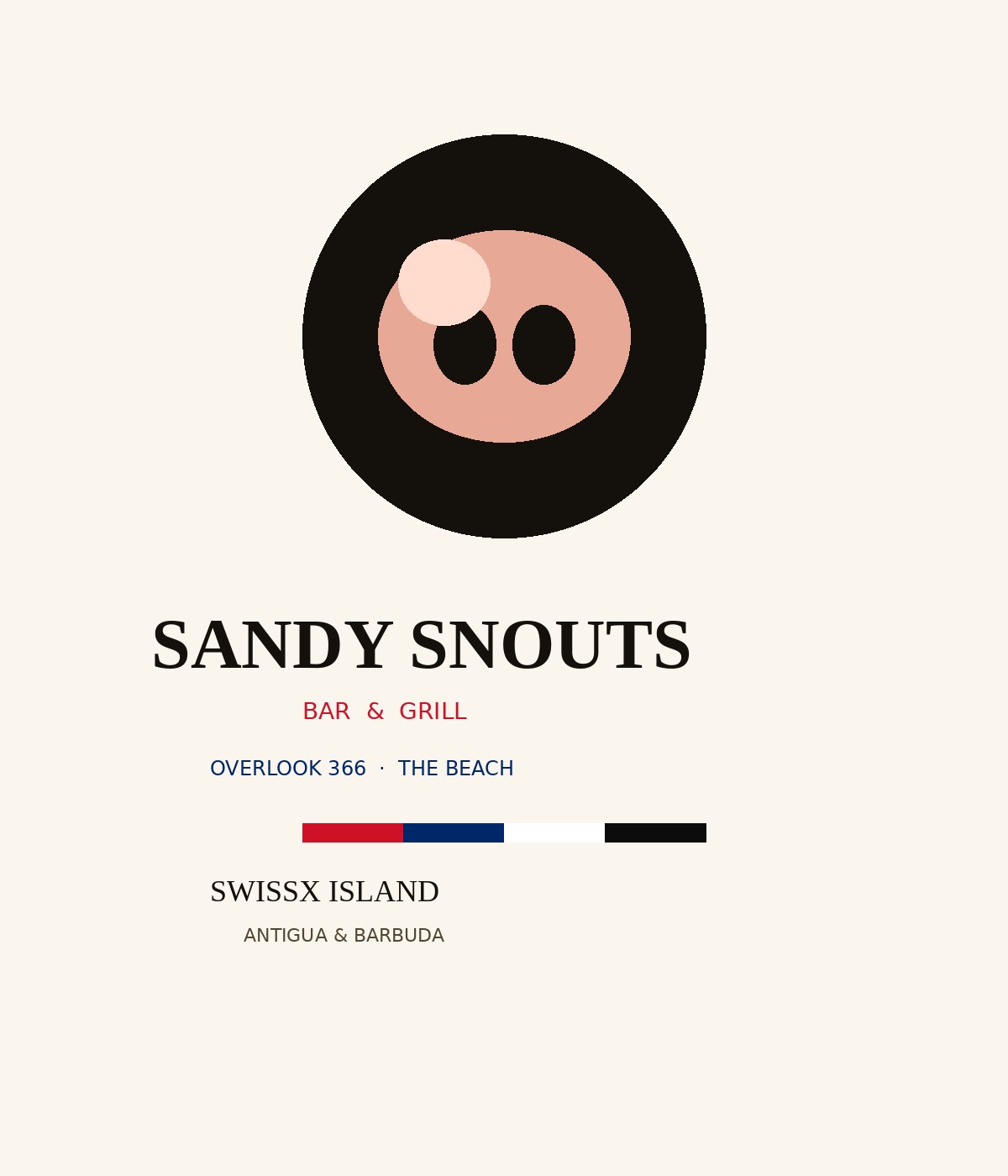 Stacked Sandy Snouts lockup on cream
