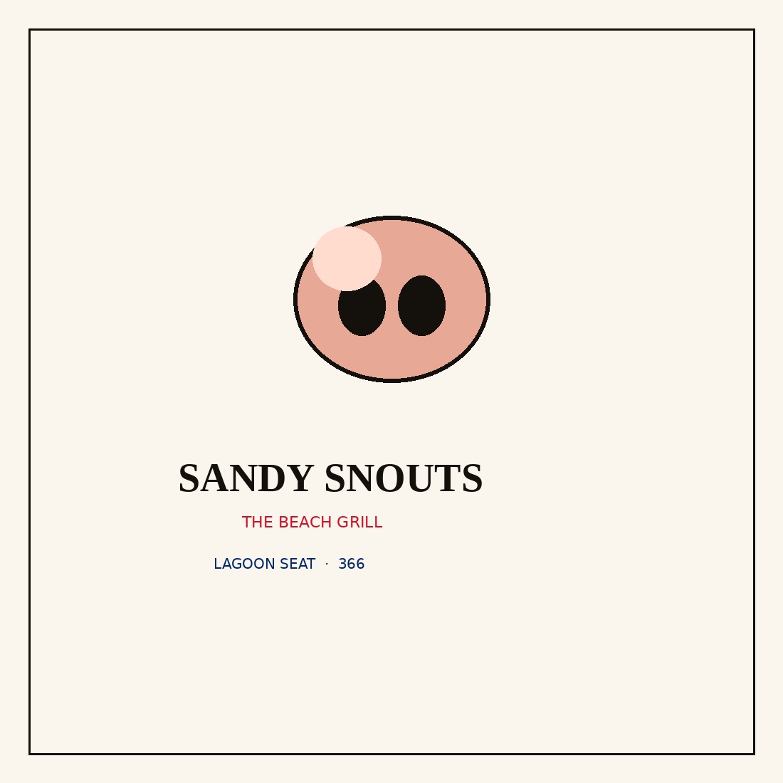 Sandy Snouts napkin