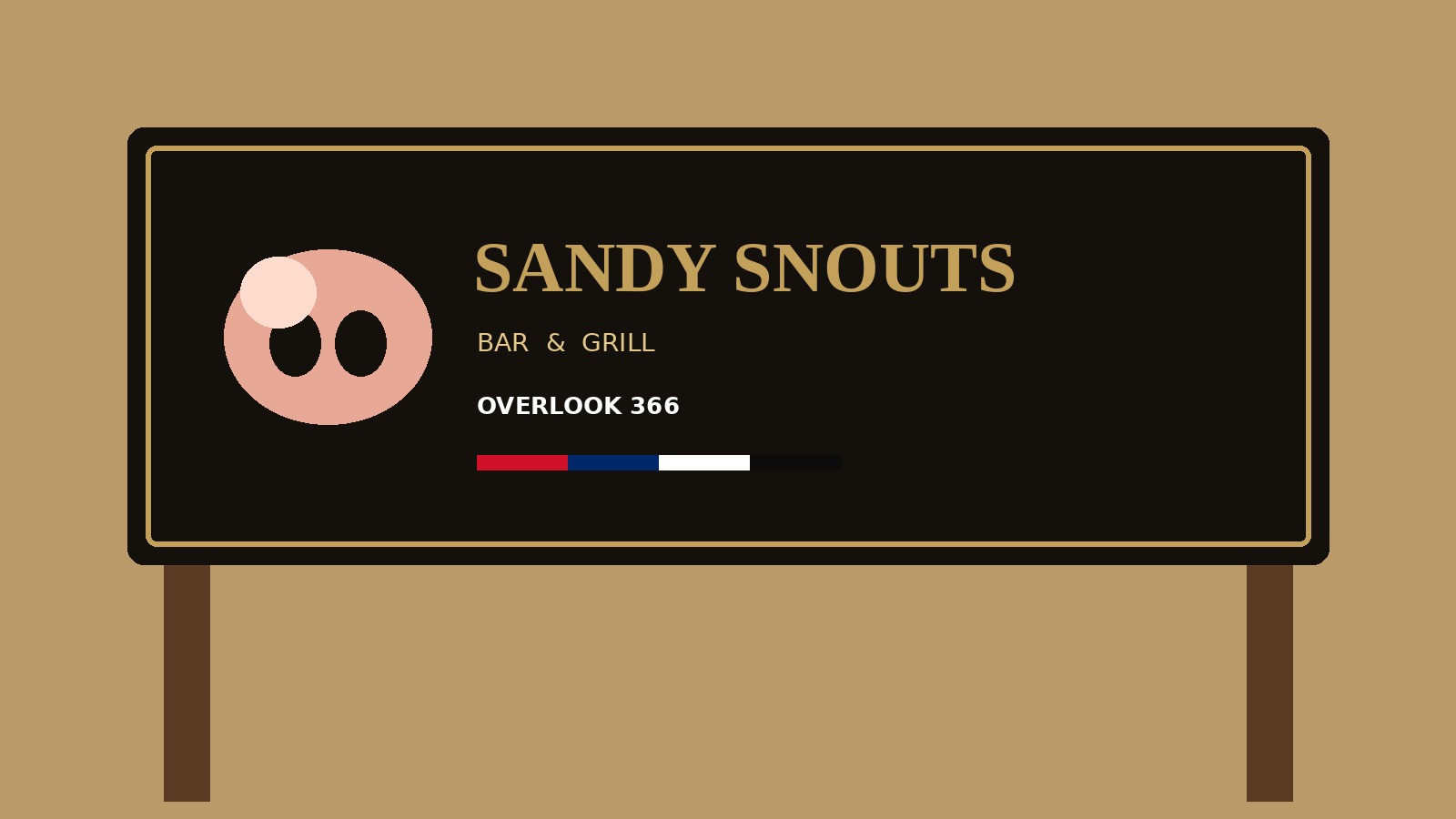 Sandy Snouts beach sign