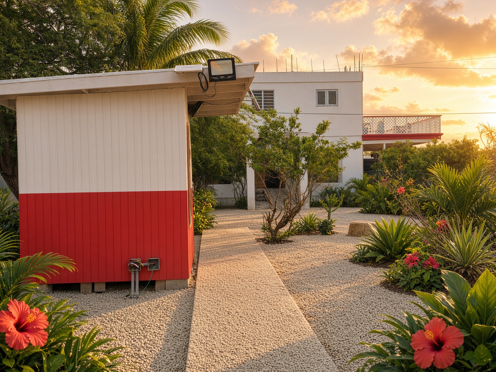 Red and white Shirley’s hut