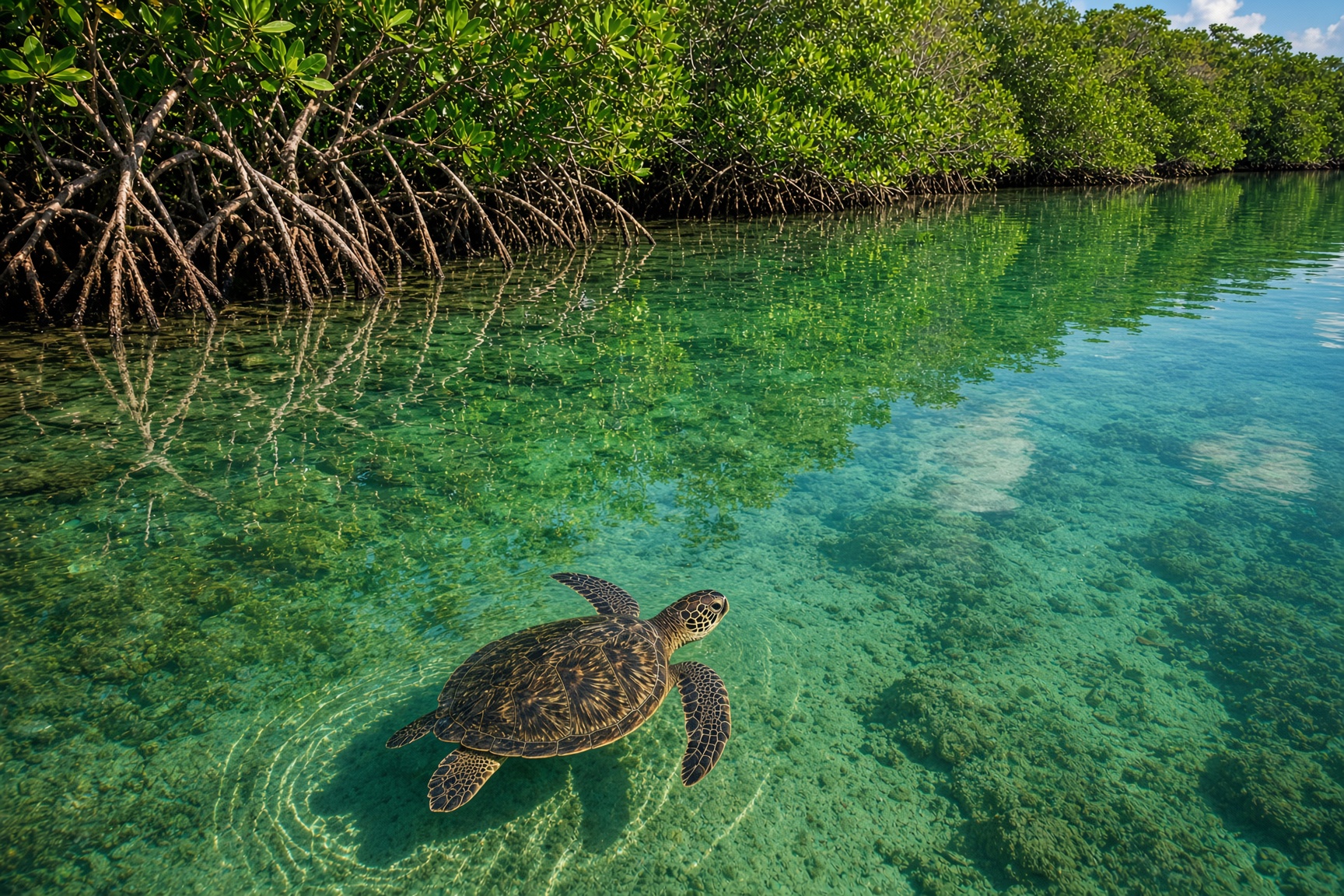 Turtle yard above the lagoon